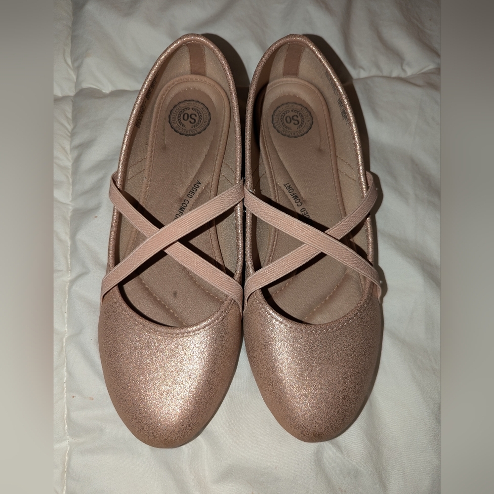 SO pink sparkly ballet flats size 8.5
